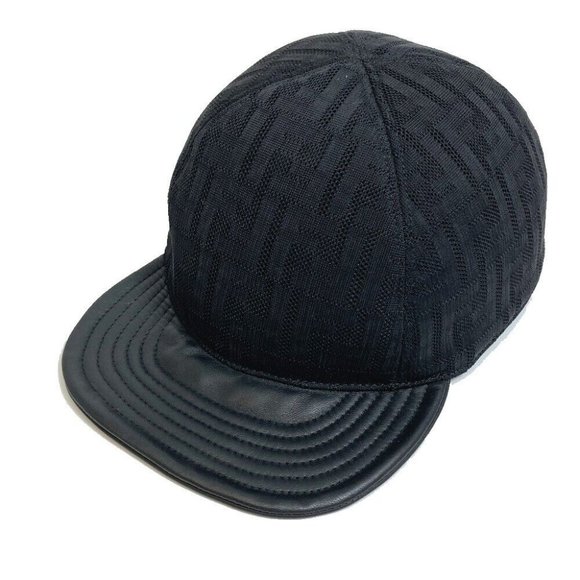 Authentic FENDI FZQ770 Zucca hat cap polyamide Black - Picture 1 of 10